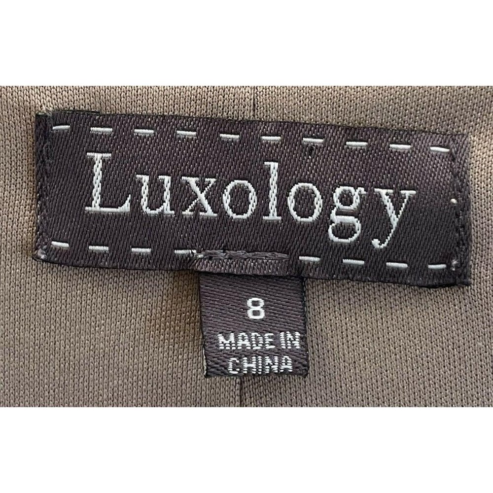 LUXOLOGY Sleeveless Shift Dress Size 8 Beige - Picture 6 of 12